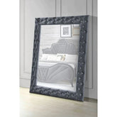 Dante Gray Velvet Accent Floor Mirror Model 24237 By ACME Furniture